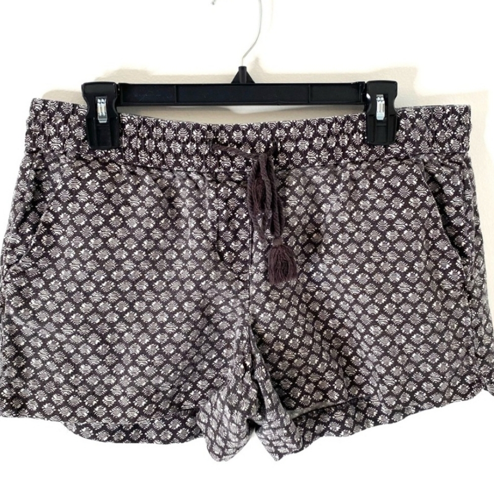 Loft Linen Blend Black And White Shorts